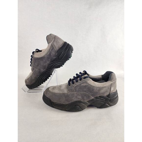 Oregon Mudders AL420 Mens 7 Grey Suede Golf Shoes with Spikes - Picture 3 of 12